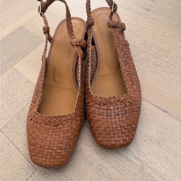 Sezane Paula Babies Woven Slingback Heels - Picture 3 of 6
